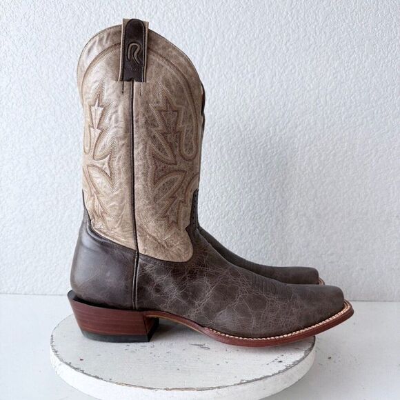 NEW Rod Patrick Mens Cowboy Boots 15AAA Brown Mocha Bison Leather Western RPM122 - Picture 2 of 12